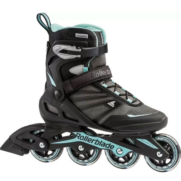 Rollerblade Zetrablade Women's Inline Skate, Size 10, Black and Light Blue EUC - Picture 1 of 7